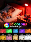 Clip on Light,10 RGB Colors+10 Brightness Small Desk Lamp with Clamp Light — 3