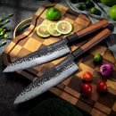 FAMCÜTE 8" Japanese Knife, Hand Forged Sharp Chef Knife w/Rosewood Handle — 8