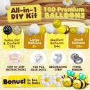 ALL-IN-1 Bee Balloons Garland Kit & Arch - Small and Large Black Yellow and White Bumble Bee Balloons for What Will It Bee Gender Reveal Party Supplies, Baby Shower Decorations, or Honey Bee Birthday | Yellow, White, Gold, Black Polka Dot — 2