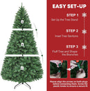 Hykolity 6 ft Christmas Tree with 1,032 Branch Tips, 250 Warm White Led Lights, Hinged Design and Sturdy Metal Stand — 7