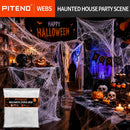 Piteno® 1200 sqft Spider Webs Halloween Decorations with 40 Fake Spiders, Stretchable Halloween Spider Webs for Indoor Outdoor Haunted House Yard Porch Party Decor (White) — 7