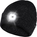 Etsfmoa Unisex Beanie with The Light, Gifts for Men Dad Father Winter Caps - Black Silver — 1