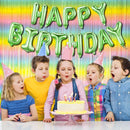 Pastel Rainbow Foil Fringe Curtain Streamers Party Backdrop Foil Fringe Backdrop Curtains Tinsel Streamers for Birthday Party Decorations | 10 Pack — 4