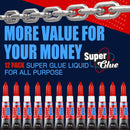 ALECPEA Super Glue, 12 X 3g, Liquid Instant Glue for Metal and Ceramic — 7