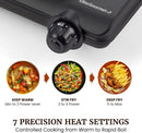 Elite Gourmet Electric Burner, 1000W Cast Iron Hot Plate, 7 Heat Settings
