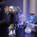 20 Pack Fairy Lights Battery Operated 7ft 20 LED Mini String Lights Twinkle Lights Silver Wire Firefly Starry Lights for Mason Jars Wedding Party Christmas Centerpiece Table Decorations, Cool White | [20 Pack] 7 Feet 20 LED — 8