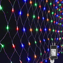LYHOPE 12ft x 5ft 360 LED Christmas Net Lights, 8 Modes Low Voltage Mesh Christmas Decorative Lights for Xmas Trees, Bushes, Wedding, Garden, Outdoor, Indoor Decor (Multi-Color) — 1