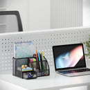 EasyPAG Mesh Desk Organizer with Drawer Multi-functional Pen Holder Stationery Organizer for Office School Supplies 6 Compartments Dorm Organizers and Storage for Desk, Black — 5