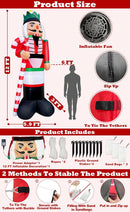 12 Ft by 5.9 Ft Christmas Inflatables Nutcracker Outdoor Decorations, Giant Christmas Blow up Hold Candy Cane Built in LED Lights, Xmas Inflatable Decor Holiday Party Yard Garden Lawn — 2
