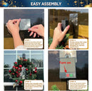 4-Pack Solar Christmas Wreath, 24 Inch Pre-Lit Christmas Door Wreath with Solar Powered LED Lights Green Pine Red Berry Glitter Branches Party Ornaments for Home Xmas Holiday Decor — 6