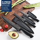 Gourmetop 3PCS Kitchen Knife Set with Cover, Sharp Black Knives for Cooking — 5