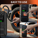 Y34 Tire Inflator Portable Air Compressor,4X Faster Inflation,6000mAh Cordless/12V DC 150PSI Air Pump with Digital Pressure Gauge for Car,Motorcycle,Bike,Ball Gifts for Men — 6
