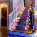 TW SHINE 30 FT Pre-Lit Christmas Garland Decorations, 100 LED Lighted Artificial Pine Garlands with 8 Modes, Green Garland for Indoor Outdoor Door Home Stairs Holiday Decor, Multi-Colored — 7