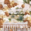 CROSSFINGERS Brown White Balloon Garland Arch Kit,145pcs Mexican Neutral Brown Nude White Balloons Different Sizes for Mexicanos Fiesta Theme Birthday Baby Shower Gender Reveal Party Decorations — 3