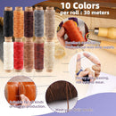 Swpeet 46Pcs Leather Kit, Leather Working Tools and Supplies, Leather Craft Tool Kit with Waxed Thread Groover Awl Stitching Punch, Tracing Wheel, Sewing Needles, Other Leather Crafting Tools — 4