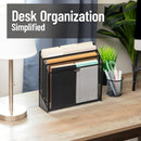 Mind Reader Vertical File Storage, Desktop Organizer, Workspace, Office, Metal Mesh, 12.5"L x 3.75"W x 11.5"H, Black — 2
