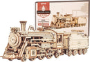 ROKR 3D Wooden Puzzle for Adults-Mechanical Train Model Kits-Brain Teaser Puzzles-Vehicle Building Kits-Unique Gift for Teens on Birthday/Christmas Day(1:80 Scale)(MC501-Prime Steam Express) — 1