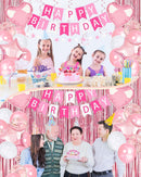 Pink Happy Birthday Party Decorations with Banner Balloons for Women Girls — 3
