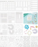 ALODNY 16 Pcs Journal Stencils Set - Time Saving Bullet Journaling Supplies/Accessories Kit -Ultimate Productivity Planner Stencil for Bullet Journal Stencils A5 Dotted Journals — 1