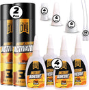 CA Glue with Activator (4 x 1.76 oz. + 2 x 13.5 fl oz.) - Industrial-Grade Cyanoacrylate Adhesive and Super Glue… — 1
