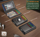 BULLIANT Magnetic Slim Leather Pocket Wallet Money Clip For Men 12Cards - Carbon Fiber Leather - Sacred Grey — 2