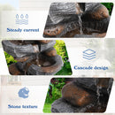 Dephet 5-Tiers Cascading Rock Water Fountain Outdoor, Waterfalls Fountains