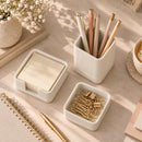 Aesthetic Desk Organizer Set of 3 - Sturdy Concrete Office Accessories — 5