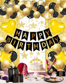 Black Gold Happy Birthday Party Decorations with Banner Balloons for men — 1