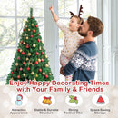 Goplus 6FT Artificial Christmas Tree Xmas Pine Tree with Solid Metal Legs Perfect for Indoor and Outdoor Holiday Decoration — 6
