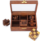 Ajuny Wooden Puzzle Box Set 6 Brain Teaser Games for Teens Adults 3D IQ Toy — 3