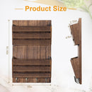 MOOACE Mail Organizer Wall Mount, Wood Mail and Key Holder with Hooks — 3
