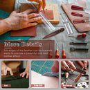 8 Pieces Leather Knife Set, Including Leather Edge Beveler Groover, Cutter Wood Leathercraft Edge Slicker Burnisher Crafting Tools Skiving Knife Leathercraft Accessories — 5