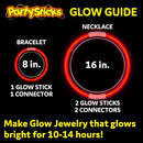 PartySticks Red Glow Sticks - 100pk, 8 Inch Glow in The Dark Light Up Sticks - Party Favors, Decorations, Necklaces and Bracelets with Connectors | 100 Pack Red — 2