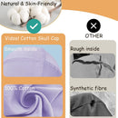 vidsel 100% Cotton Skull Caps Beanie Night Cap Sleep Hats for Men Women - 2 Black & Light Purple — 3
