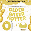 Fulmoon Older Wiser Hotter Banner Birthday sign,Gold | Glitter Gold — 2