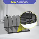 SUPEASY 5-Section File Organizer for Desk, Metal File Folder Holder, Black — 3