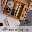 CUTEUP Leather Boot Care Kit – Mink Oil, Saddle Soap, Waterproofing Wax, Shoe Brush, Leather Cleaner and Conditioner Kit | Brown — 6