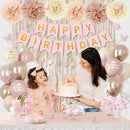 Boho Dusty Pink Birthday Decorations for Women Girls with Butterfly Sticker — 7