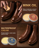 Jevvu Leather Shoe Cleaning Kit with Saddle Soap, Mink Oil & Waterproof Wax — 3