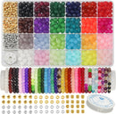 JULIMAIDONG 8mm 24Color Glass Beads for Bracelets Jewelry Making Kits — 1