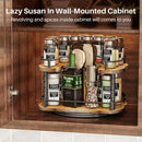 SNTD Lazy Susan Spice Rack Organizer for Cabinet, Wood, Vintage, 12 in — 7
