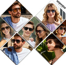 Retro Square Aviator Polarized Sunglasses Womens Mens Vintage Pilot Shades | Black | Polarized Black — 3