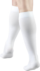 Truform 20-30 mmHg Compression Stockings for Men and Women, Knee High Length, Closed Toe | White | Large (1 Pair) | Microfiber Knit — 2