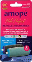 Amope Pedi Perfect Electric Callus Remover Foot File Roller Head Refills, with Diamond Crystals, Removes Hard & Dead Skin, Mixed Pack for Hard Skin, 1 Regular Coarse & 1 Ultra Coarse Refill – 2 Count — 1