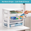 Vtopmart Clear Desktop Organizer, 4-Tier Drawer Storage with Dividers — 5