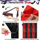 ZATAYE 2 Pack Black Red Halloween Foil Curtain Streamer Decorations | 2 PCS — 3