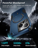 Goton 3 in 1 for iPhone 16 Pro Max Case with Privacy Screen Protector Blue — 4