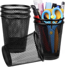 QYH Mesh Pencil Holder for Desk 6 Pack, Metal Pen Cup Black — 1