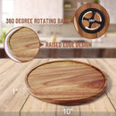[ 2 Pack ] 10-inch Acacia Wood Lazy Susan Organizers, ACIAZAAZ Lazy Susan Turntable for Cabinet, Kitchen Turntable Storage for Table, Countertop, Pantry — 3