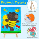 Tenceur 48 Pcs Kids Canvas Painting Kit Pre Drawn with Easel Paint Apron | Fresh — 3